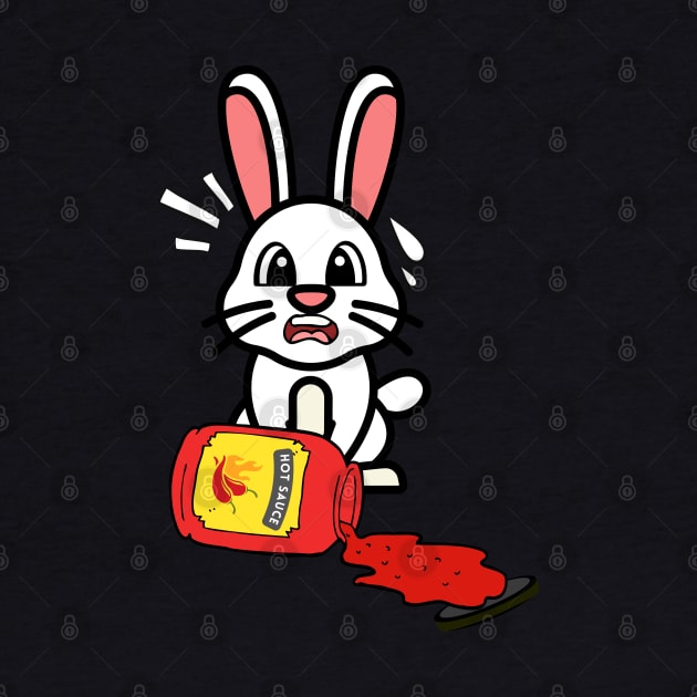 Cute Bunny Spills Hot Sauce Tabasco by Pet Station